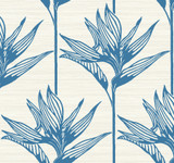 York Wallcoverings Bird of Paradise Blue Wallpaper Tropics Resource Library Covers about 60.8 square feet Prepasted 25.25-in repeat, drop match 27-in by 27-ft long roll - My Fabric Connection - York Wallcoverings Bird of Paradise Blue Wallpaper Tropics Resource Library Covers about 60.8 square feet Prepasted 25.25-in repeat, drop match 27-in by 27-ft long roll - My Fabric Connection -