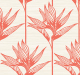 York Wallcoverings Bird of Paradise Coral Wallpaper Tropics Resource Library Covers about 60.8 square feet Prepasted 25.25-in repeat, drop match 27-in by 27-ft long roll - My Fabric Connection - York Wallcoverings Bird of Paradise Coral Wallpaper Tropics Resource Library Covers about 60.8 square feet Prepasted 25.25-in repeat, drop match 27-in by 27-ft long roll - My Fabric Connection -
