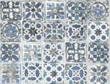 York Wallcoverings Encaustic Tile Blue Peel & Stick Wallpaper Grasscloth, Wood & Stone Covers about 45 square feet Peel & Stick 20.5-in repeat, straight match 27-in by 20-ft long roll - My Fabric Connection - York Wallcoverings Encaustic Tile Blue Peel & Stick Wallpaper Grasscloth, Wood & Stone Covers about 45 square feet Peel & Stick 20.5-in repeat, straight match 27-in by 20-ft long roll - My Fabric Connection -
