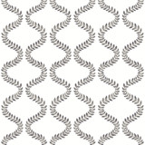 York Wallcoverings Florentine Soft Black Vine Trellis Peel & Stick Wallpaper Mirth Studios Covers about 34.2 square feet Peel & Stick 20.5-in repeat, straight match 20.5-in by 20-ft long roll - My Fabric Connection -