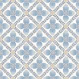 York Wallcoverings Mimi Blue Quilted Floral Peel & Stick Wallpaper Mirth Studios Covers about 34.2 square feet Peel & Stick 20.5-in repeat, straight match 20.5-in by 20-ft long roll - My Fabric Connection -