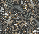 Rifle Paper Co. Peacock Garden Black Peel & Stick Wallpaper P&S Rifle Paper 3 Covers about 45 square feet Peel & Stick 24-in repeat, straight match 27-in by 20-ft long roll - My Fabric Connection - Rifle Paper Co. Peacock Garden Black Peel & Stick Wallpaper P&S Rifle Paper 3 Covers about 45 square feet Peel & Stick 24-in repeat, straight match 27-in by 20-ft long roll - My Fabric Connection -