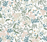 Rifle Paper Co. Sweetbrier Blush Peel & Stick Wallpaper P&S Rifle Paper 3 Covers about 45 square feet Peel & Stick 24-in repeat, straight match 27-in by 20-ft long roll - My Fabric Connection -