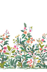 Rifle Paper Co. Peacock White Wall Mural Rifle Paper Co 2 Covers 3 panels - measures 6.75-ft wide by 10.2-ft long when assembled Peel & Stick No repeat, random match 27-in by 10.2-ft long roll - My Fabric Connection - Rifle Paper Co. Peacock White Wall Mural Rifle Paper Co 2 Covers 3 panels - measures 6.75-ft wide by 10.2-ft long when assembled Peel & Stick No repeat, random match 27-in by 10.2-ft long roll - My Fabric Connection -