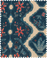 PHOENICIA BATIK Linen (FB00064) by Mind The Gap Designer Fabric | FB00064 | SUNDANCE VILLA | Indigo, Red, Taupe | Fabric Carolina | https://www.fabriccarolina.com/