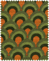 SALERNO Woven Fabric (FB00140) by Mind The Gap Designer Fabric | FB00140 | LA DOLCE VITA | Green, Orange | Fabric Carolina | https://www.fabriccarolina.com/