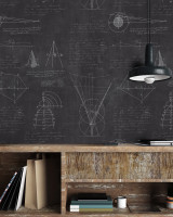 NEWTON GEOMETRY Premium Wallpaper (WP20046) by Mind The Gap Designer Wallpaper | WP20046 | WALLPAPER DESIGNER COLLECTION | 3 rolls x 20.5 x 118.1 in | 0.52m / 20.5in | 3m / 118in | 4.65mp | 52cm / 20.5in | Charcoal Black, White | Non-woven | Paste the wall | 3-rolls in a box | Fabric Carolina | https://www.fabriccarolina.com/