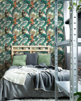 BERMUDA Light Wallpaper (WP20155) by Mind The Gap Designer Wallpaper | WP20155 | PREMIUM DESIGNER WALLPAPER COLLECTION | 3 rolls x 20.5 x 118.1 in | 0.52m / 20.5in | 3m / 118in | 4.65mp | 52cm / 20.5in | Green, Orange, Taupe | Non-woven | Paste the wall | 3-rolls in a box | Fabric Carolina | https://www.fabriccarolina.com/