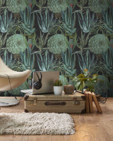 SUCCULENTUS Anthracite Wallpaper (WP20167) by Mind The Gap Designer Wallpaper | WP20167 | PREMIUM DESIGNER WALLPAPER COLLECTION | 3 rolls x 20.5 x 118.1 in | 0.52m / 20.5in | 3m / 118in | 4.65mp | 52cm / 20.5in | Anthracite, Green | Non-woven | Paste the wall | 3-rolls in a box | Fabric Carolina | https://www.fabriccarolina.com/