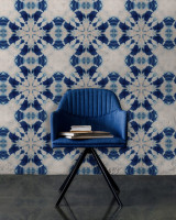 SHIBORI FLOWER (WP20204) by Mind The Gap Designer Wallpaper | WP20204 | PREMIUM DESIGNER WALLPAPER COLLECTION | 3 rolls x 20.5 x 118.1 in | 0.52m / 20.5in | 3m / 118in | 4.65mp | 52cm / 20.5in | Blue, White | Non-woven | Paste the wall | 3-rolls in a box | Fabric Carolina | https://www.fabriccarolina.com/