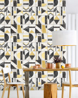 Mind the Gap Wallpaper Soho Brass Wallpaper THE WALLPAPER COLLECTABLES Satin Matte Made in Europe Paste the wall 3 rolls x 20.5 x 3.25 yards - My Fabric Connection -