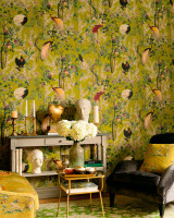 ROYAL GARDEN Green Wallpaper (WP20465) by Mind The Gap Designer Wallpaper | WP20465 | THE WALLPAPER COMPENDIUM 1 | 3 rolls x 20.5 x 118.1 in | 0.52m / 20.5in | 3m / 118in | 4.65mp | 100cm / 39.3in | Green, Red, Taupe | Textured Matte | Paste the wall | 3-rolls in a box | Fabric Carolina | https://www.fabriccarolina.com/