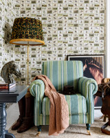 ENGLISH EQUESTRIAN STAMPS Wallpaper (WP20631) by Mind The Gap Designer Wallpaper | WP20631 | THE WALLPAPER COMPENDIUM 2 | 3 rolls x 20.5 x 118.1 in | 0.52m / 20.5in | 3m / 118in | 4.65mp | 52cm / 20.5in | Brown, Green, Taupe | Satin Matte | Paste the wall | 3-rolls in a box | Fabric Carolina | https://www.fabriccarolina.com/