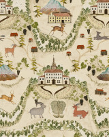 GALTÜR OF TYROL Taupe Wallpaper (WP20688) by Mind The Gap Designer Wallpaper | WP20688 | TYROL APRES-SKI HOME COLLECTION | 3 rolls x 20.5 x 118.1 in | 0.52m / 20.5in | 3m / 118in | 4.65mp | 70cm / 27.5in | Green, Orange, Red, Taupe | Textured Matte | Paste the wall | 3-rolls in a box | Fabric Carolina | https://www.fabriccarolina.com/