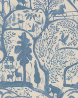 THE ENCHANTED WOODLAND Dusk Wallpaper (WP20813) by Mind The Gap Designer Wallpaper | WP20813 | MINNIE KEMP X MINDTHEGAP | 1 roll x 20.47 x 354.33 in | 0.52m / 20.5in | 9m / 354in | 4.68mp | 80cm / 31.4in | Blue, Ivory | Non-woven | Paste the wall | 1-roll in a box | Fabric Carolina | https://www.fabriccarolina.com/