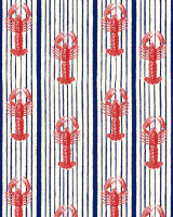 MEDITERRANEAN LOBSTERS White Wallpaper (WP30065) by Mind The Gap Designer Wallpaper | WP30065 | SUNDANCE VILLA | 1 roll x 20.5 x 393.7 in | 0.52m / 20.5in | 10m / 393.7in | 5.20mp | 52cm / 20.5in | Indigo, Red, White | Satin Matte | Paste the wall | 1-roll in a box | Fabric Carolina | https://www.fabriccarolina.com/