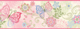Chesapeake Fantasia Pink Boho Butterflies Scroll Wallpaper Totally For Kids Covers about 8.1 square feet 6.5-in by 15-ft long roll Prepasted 0 - My Fabric Connection -