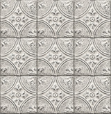 Brewster Houston White Tin Tile Wallpaper Kitchen & Bath Essentials Covers about 56.4 square feet 20.5-in by 33-ft long roll Unpasted 20.9 - My Fabric Connection - Brewster Houston White Tin Tile Wallpaper Kitchen & Bath Essentials Covers about 56.4 square feet 20.5-in by 33-ft long roll Unpasted 20.9 - My Fabric Connection -