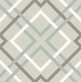 Brewster Tuvalu Taupe Plaid Wallpaper Kitchen & Bath Essentials Covers about 56.4 square feet 20.5-in by 33-ft long roll Unpasted 20.9 - My Fabric Connection -