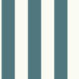 Magnolia Home Awning Stripe Blue & White Wallpaper Magnolia Home Covers about 56.4 square feet 20.5-in by 33-ft long roll Prepasted 0 - My Fabric Connection -