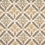 Carole Fabric Something Bigger Stone Earthbound Base: 66% Polyester, 23% Linen, 11% Cotton Embr: 60% Polyester, 25% Cotton, 15% Linen 51,000 Wyzenbeek Double Rubs 9" V, 9 1/4" H 54" - My Fabric Connection -