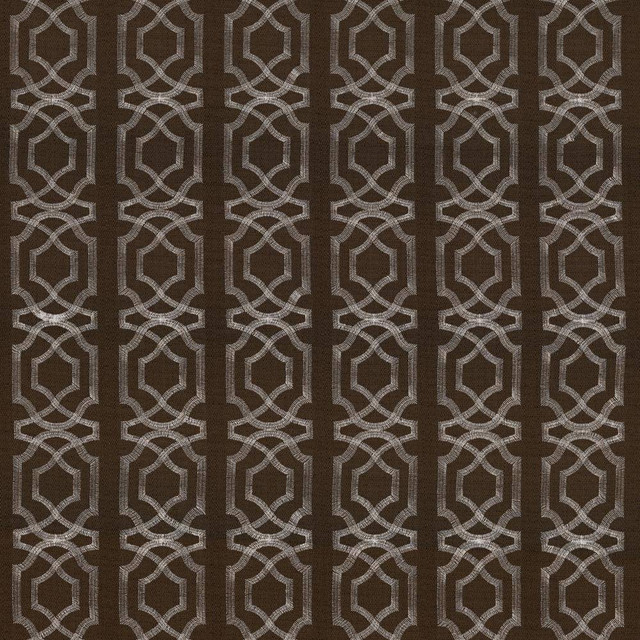 Kasmir Fabric Abacot Chocolate 5068 100% Polyester Embroidery Contents 100% Polyester CHINA Not Tested H: 3 4/8 inches, V:3 6/8 inches 57 - 58 - My Fabric Connection - Kasmir