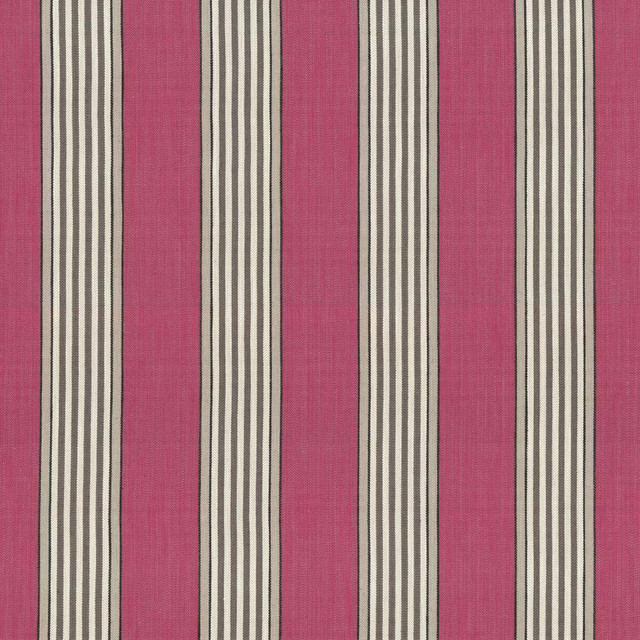 Kasmir Fabric Carnegie Stripe Berry 1446 42% Viscose 40% Polyester 18% Linen CHINA 30,000 Martindale Cycles H: 7 inches, V:N/A 57 - My Fabric Connection - Kasmir