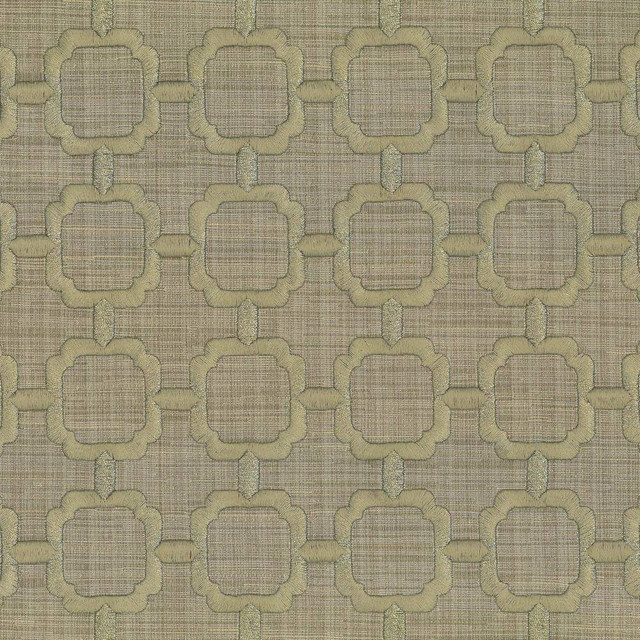 Kasmir Fabric Chignon Grassland 1442 65% Cotton 35% Polyester Embroidery Contents 100% Rayon INDIA 3,000 Wyzenbeek Double Rubs H: 2 1/8 inches, V:2 inches 51 - 55 - My Fabric Connection - Kasmir