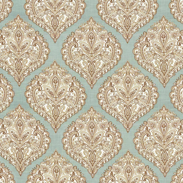 Kasmir Fabric Copa Damask Spray 5065 55% Linen 45% Rayon CHINA 15,000 Wyzenbeek Double Rubs H: 14 3/8 inches, V:14 5/8 inches 54 - 55 - My Fabric Connection - Kasmir