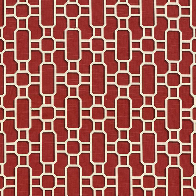 Kasmir Fabric Hakkasan Fret Rouge 5064 100% Cotton USA 15,000 Wyzenbeek Double Rubs H: 9 inches, V:12 5/8 inches 54 - My Fabric Connection - Kasmir