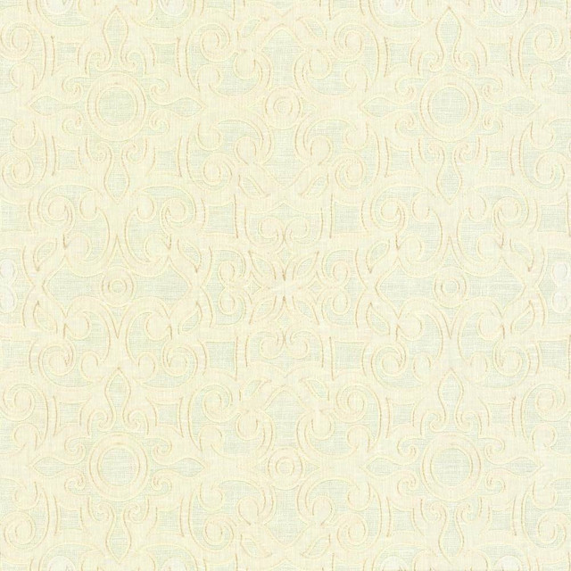 Kasmir Fabric Marvelous Scroll Ivory 5111 INDIA Not Tested H: 10 inches, V:9 inches 54 - 56 - My Fabric Connection - Kasmir