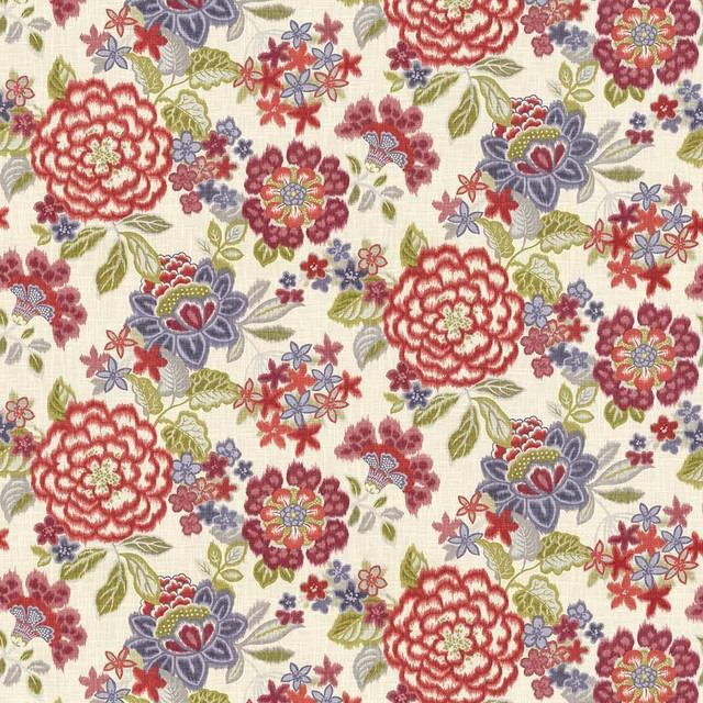 Kasmir Fabric Oleana Pomegranate 5064 USA 15,000 Wyzenbeek Double Rubs H: 54 inches, V:25 2/8 inches 54 - My Fabric Connection - Kasmir