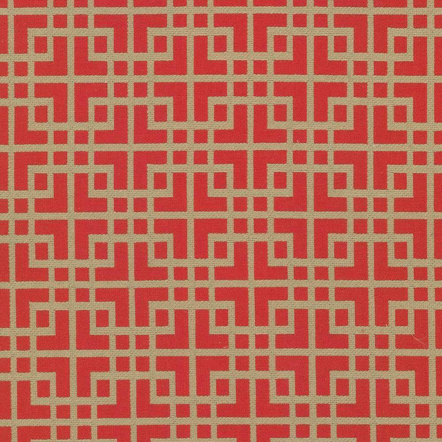 Kasmir Fabric Sakura Fret Firecracker 5070 CHINA 16,000 Wyzenbeek Double Rubs H: 2 6/8 inches, V:3 1/8 inches 54 - 55 - My Fabric Connection - Kasmir