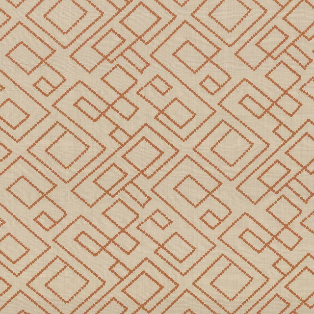 Kasmir Fabric Tallmadge Fret Pumpkin 1434 INDIA Not Tested H: 17 inches, V:15 6/8 inches 54 - My Fabric Connection - Kasmir