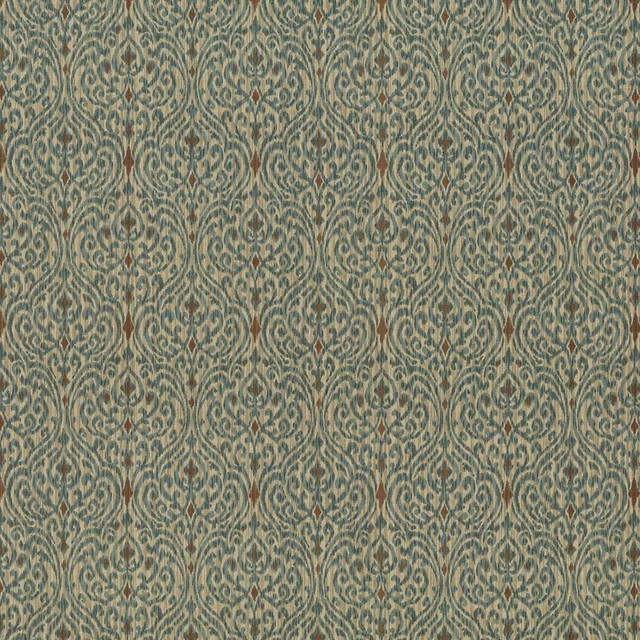 Kasmir Fabric Tandoori Scroll Driftwood 5082 USA 15,000 Wyzenbeek Double Rubs H: 13 4/8 inches, V:9 inches 54 - My Fabric Connection - Kasmir