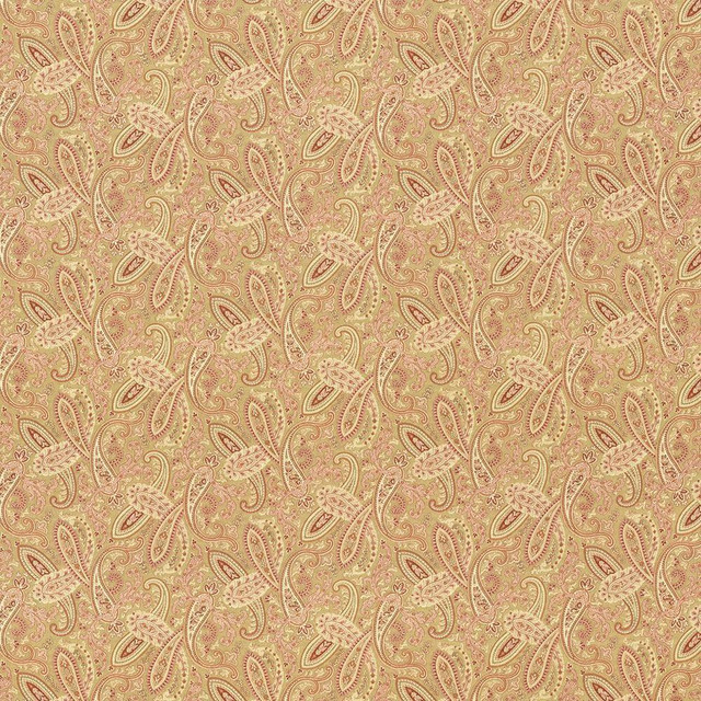 Kasmir Fabric Willow Paisley Vintage Gold 5079 USA 30,000 Wyzenbeek Double Rubs H: 9 inches, V:6 3/8 inches 54 - My Fabric Connection - Kasmir