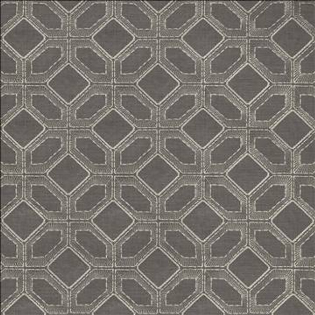 Kasmir Fabric Latticework Pewter 1450 47% Cotton 39% Polyester 14% Rayon INDIA 15,000 Wyzenbeek Double Rubs H: 6 4/8 inches, V: 6 inches 56 - My Fabric Connection - Kasmir