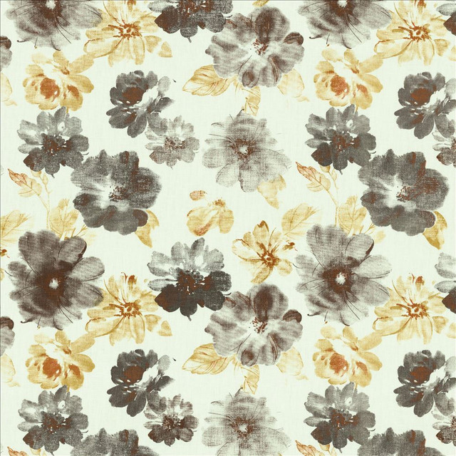 Kasmir Fabric Flower Garden Burnt Orange 5155 91% Linen 9% Cotton CHINA 30,000 Martindale Cycles Horizontal: 24 6/8 inches and Vertical: 24 4/8 inches 55 - My Fabric Connection -