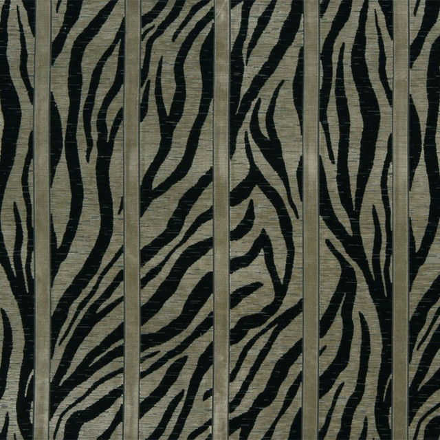 Beacon Hill Fabric Zebra Stripe Ebony  Rustic Stripes and Plaids Uph 54% Viscose, 46% Cotton INDIA see sample Horizontal: 27.25 inches and Vertical: 31 inches 56 inches - My Fabric Connection -