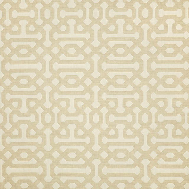 Sunbrella Fabric 45991-0001 Fretwork  Flax our website for purchase 100% Sunbrella Acrylic USA (see sample) 7" x 14.74" 54"  - My Fabric Connection -