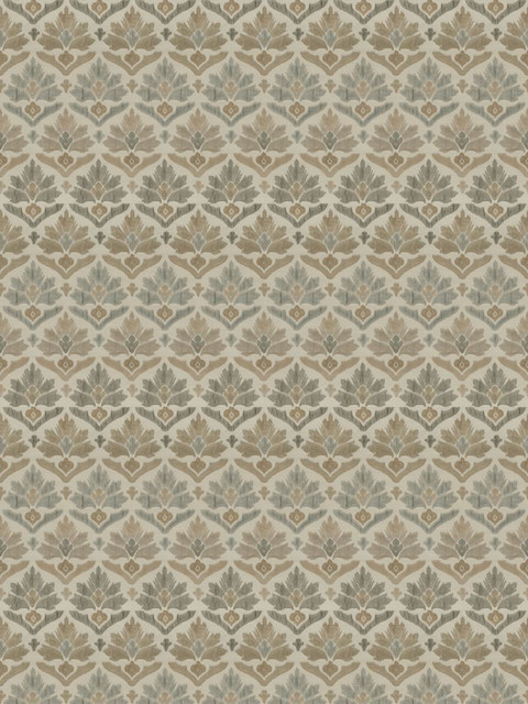 Stroheim Fabric 7629502 Gamba Damask Nougat Rhapsody 44% Viscose, 30% Polyester, 26% Silk India see fabric sample Horizontal: 6.7 inches and Vertical: 19.3 inches 54 inch min (See samples) - My Fabric Connection -