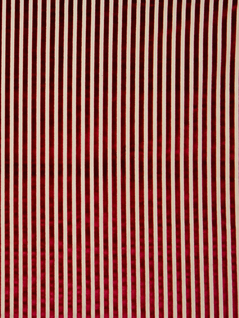 Stroheim Fabric 6018509 1023D Linear S0333 Red On Khaki Velvet Symmetry 100% Cotton, 100% Viskose Peru see fabric sample Horizontal: .98 inches and Vertical: - 54 inch min (See samples) - My Fabric Connection -