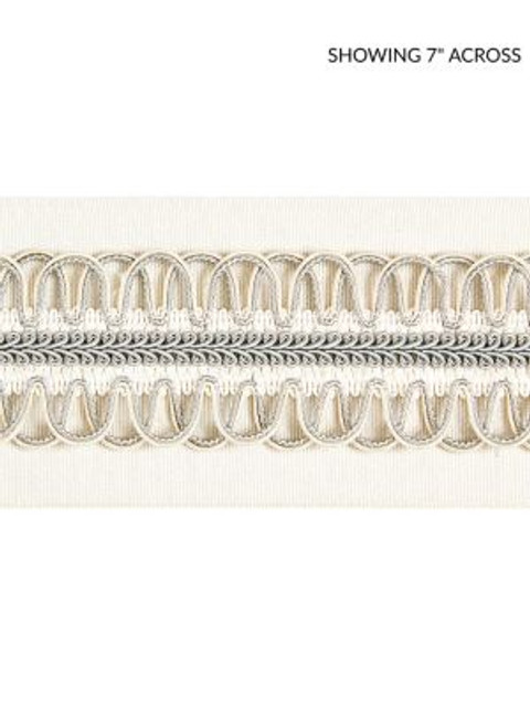 Scalamandre Trim Colette Braided Tape Cloud SCV12420001 BOTANICA 45% FIBRANNE 30% RAYON 15% COTTON, 8% POLYAMIDE 2% POLYESTER CHINA LIGHT DUTY Horizontal: and Vertical: 3.63 - My Fabric Connection -