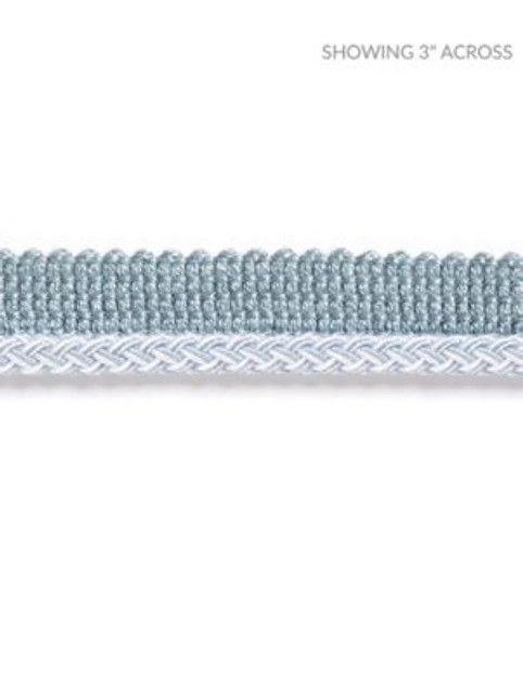 Scalamandre Trim Georgica Braided Cord Sky SCC3030004 HAMPTONS TRIMMINGS 38% ACETATE 29% VISCOSE 27% ACRYLIC, 6% COTTON ITALY LIGHT DUTY Horizontal: and Vertical: 0.25 - My Fabric Connection -