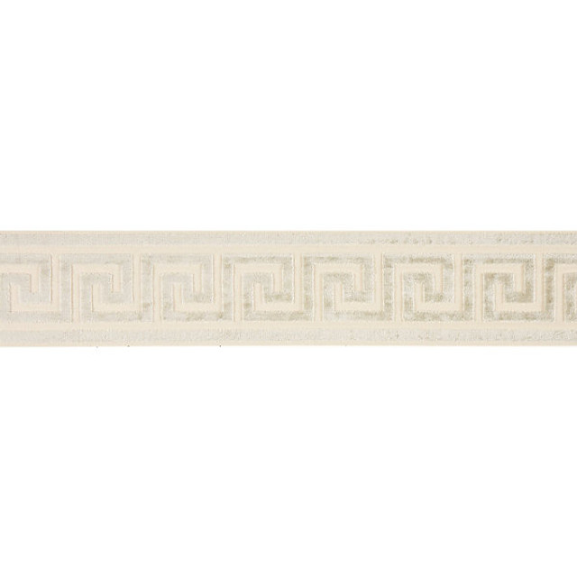 Scalamandre Trim Trim Greek Key Velvet Tape/Mist T3279-001 FALL 2015 STOCKED AT 50% VISCOSE;50% COTTON INDIA LIGHT DUTY Horizontal: 2.875" and Vertical: 4" - My Fabric Connection -
