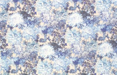 Grey Watkins Fabric Grey'S Flower Garden Blues LO80370001 100% LINEN AUSTRIA MEDIUM DUTY Horizontal: 31" and Vertical: 29" 58 - My Fabric Connection -