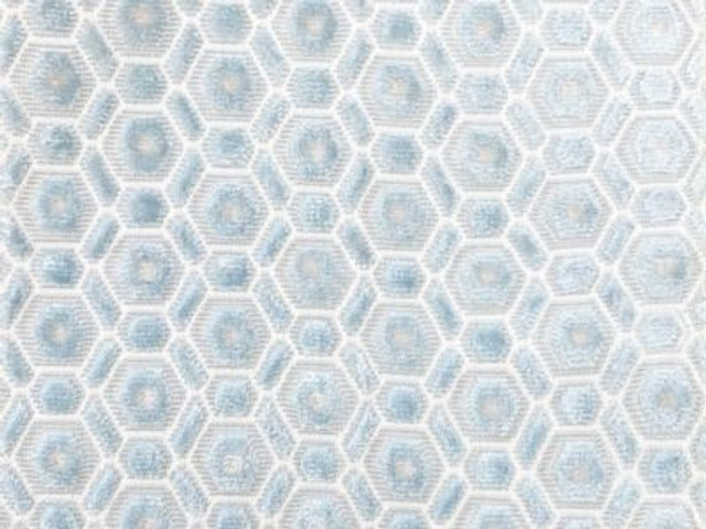Old World Weavers Fabric Manetta Powder Blue ZSMANE0001 MANOR SUITE 56% CUPRO VISCOSE 44% COTTON INDIA MEDIUM DUTY Horizontal: 1.5" and Vertical: 1.75" 54 - My Fabric Connection -