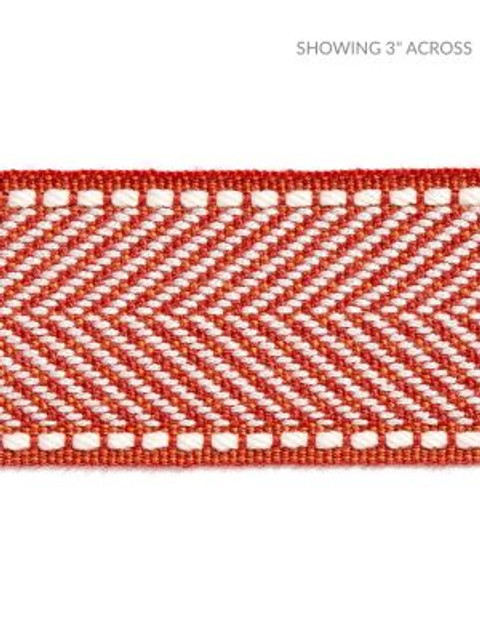 Scalamandre Trim Montauk Herringbone Tape Coral SCT32850008 HAMPTONS TRIMMINGS 99% ACRYLIC 1% POLYESTER CHINA LIGHT DUTY Horizontal: and Vertical: 1.88 - My Fabric Connection -