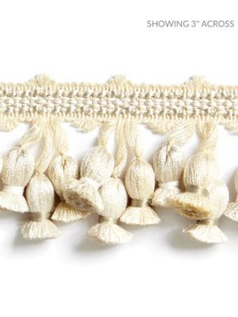 Scalamandre Trim Newport Tassel Fringe Ivory SCFT1103M0013 BOTANICA 50% FIBRANNE 41% RAYON, 9% POLYESTER CHINA LIGHT DUTY Horizontal: and Vertical: 2 - My Fabric Connection -