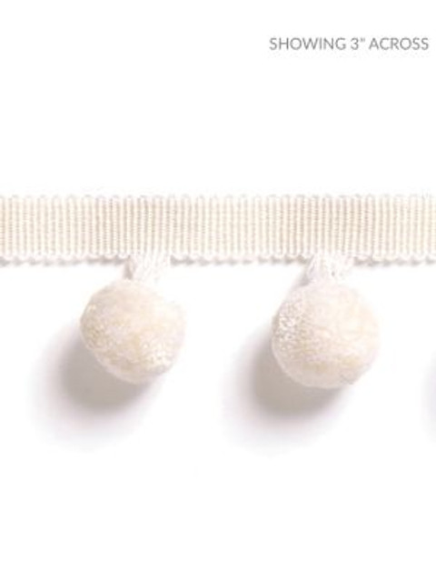 Scalamandre Trim Osborne Pom Pom Fringe Ivory SCFX15000001 HAMPTONS TRIMMINGS 95% ACRYLIC 5% POLYESTER CHINA LIGHT DUTY Horizontal: and Vertical: 1.38 - My Fabric Connection - Scalamandre Trim Osborne Pom Pom Fringe Ivory SCFX15000001 HAMPTONS TRIMMINGS 95% ACRYLIC 5% POLYESTER CHINA LIGHT DUTY Horizontal: and Vertical: 1.38 - My Fabric Connection -